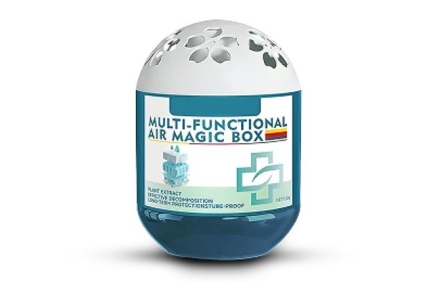 PuriCell Multi-Functional Air Magic Box canister showing its ventilation holes and blue base